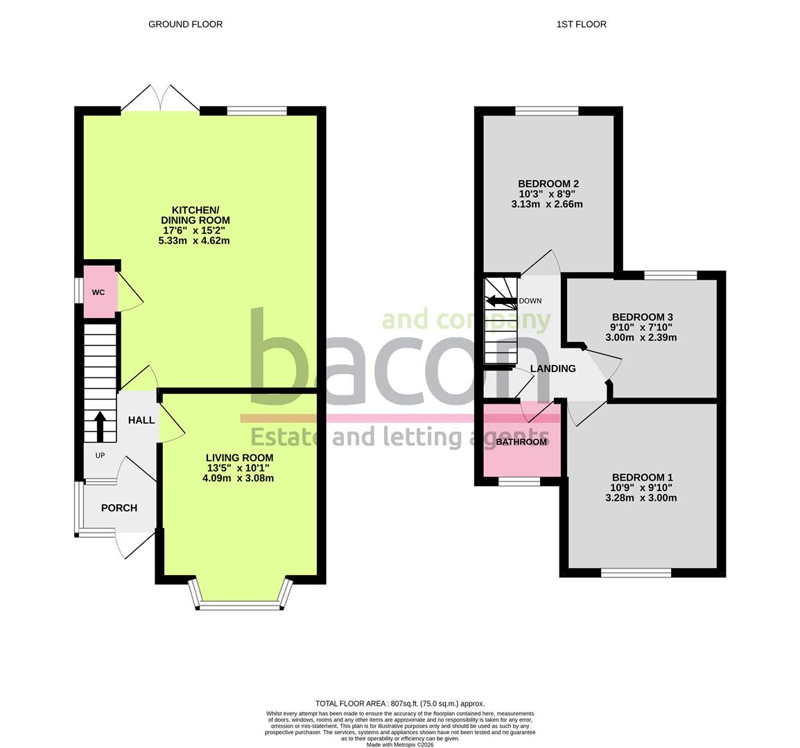 Floor Plan | House - Semi-Detached | Hadley Avenue, Worthing, BN14 | For Sale